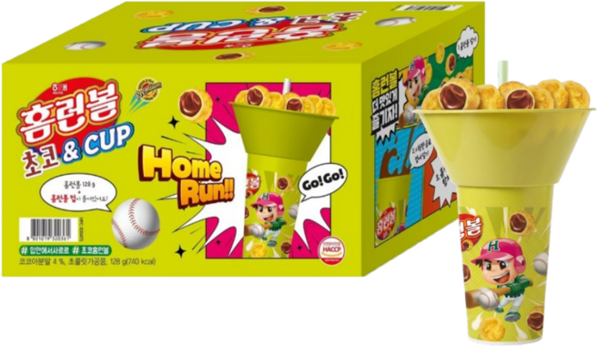 해태 홈런볼 초코컵 기획세트, 128g, 1개