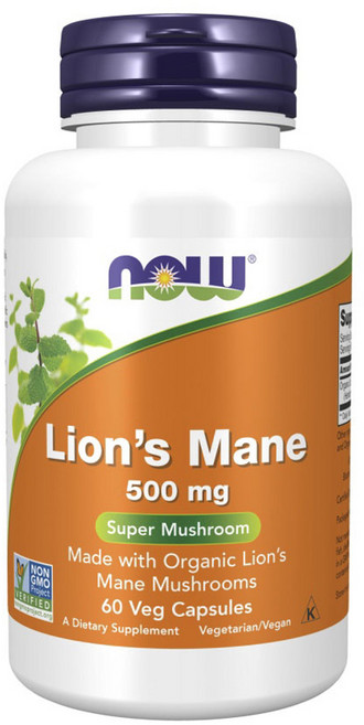 NOW Foods 猴頭菇素食膠囊 500mg, 1個, 60錠
