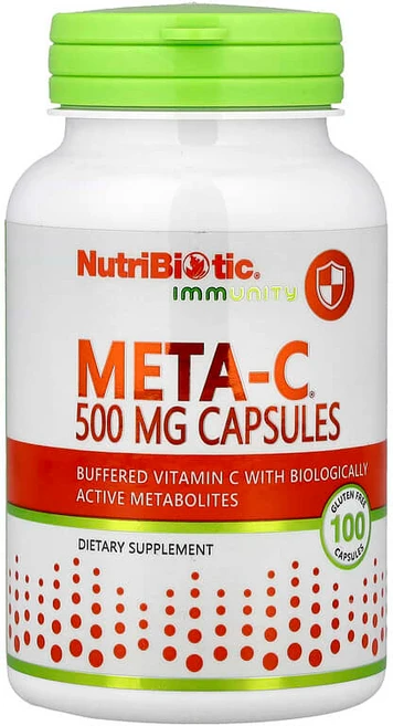 NutriBiotic 면역력 Meta-C 500mg 글루텐 무함유 캡슐 100정 NBC-00180, 1개 - 쿠팡