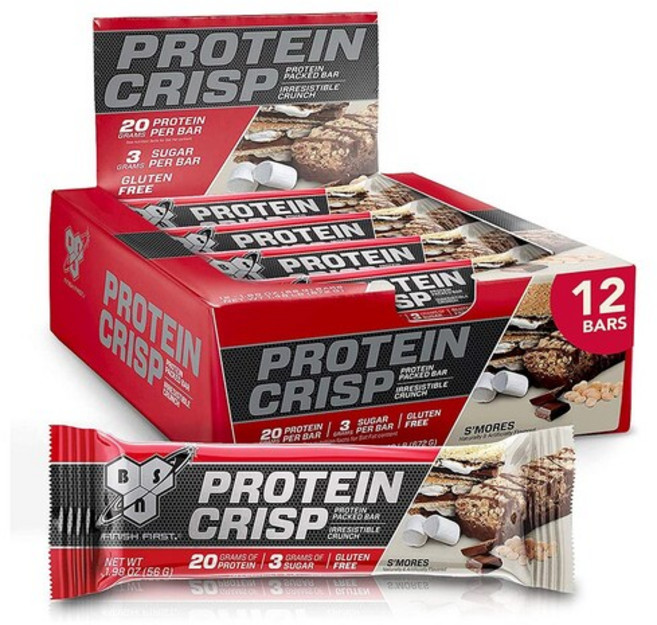 BSN 비에스엔 신타6 프로틴바 크리스피 스모어 57g x 12바 유청 단백질 웨이, 12개