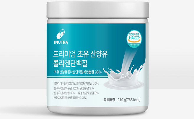 이넬스 프리미엄 초유 산양유 피쉬 콜라겐 단백질 210 동물 식물성 고소한 우유 맛 초 저분자 해썹 haccp 분리 우유 대두 단백 분말 우유 와 함께 부모님 직장인 엄마 아빠, 1개, 210g