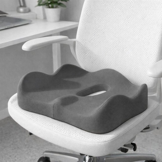 벡사 사무실 차량용 메모리폼 편안한 도넛방석, 1개, 그레이