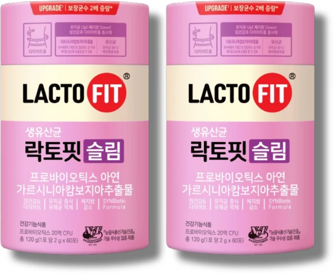 락토핏 슬림 60개입 2개 - 쿠팡