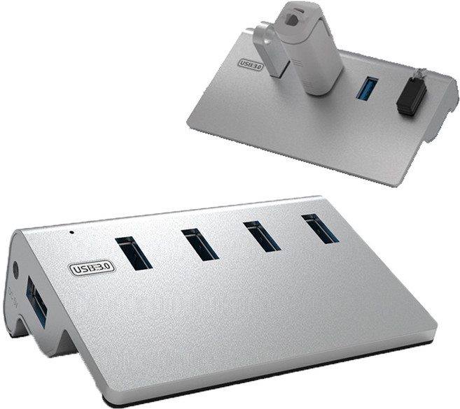 무전원 USB3.0 허브 4포트 분배기 컴퓨터 노트북 연결, 1개