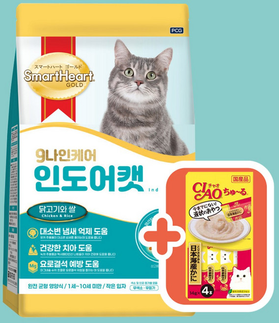 나인케어 캣 고양이사료+챠오츄르 4P 랜덤 증정, 1개, 6kg, 인도어