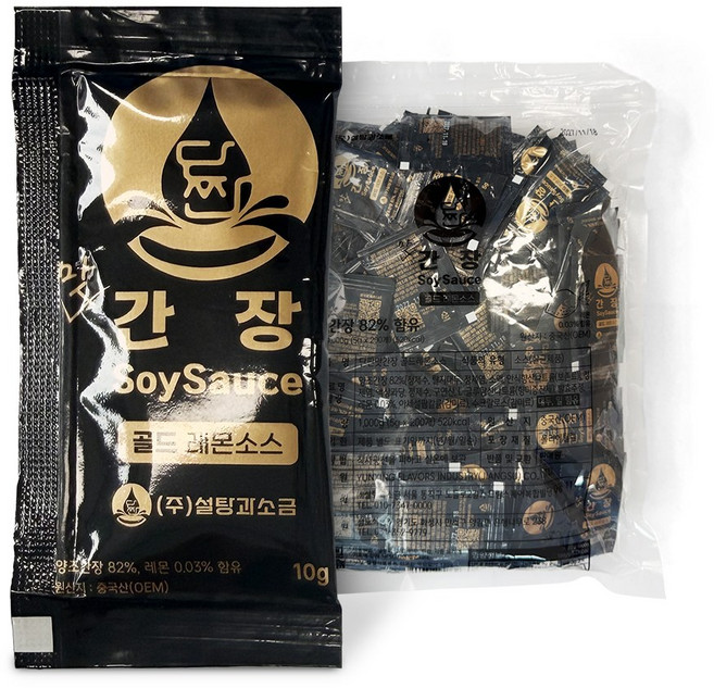 단짠간장 골드레몬 10gX100개입 (1봉) / 10그람 소포장간장 배달용, 100개, 10g