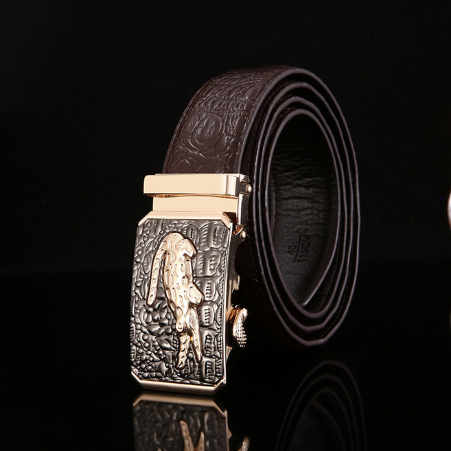 남성 가죽 벨트 소가죽 악어무늬 벨트 남성 벨트 자동 버클 벨트