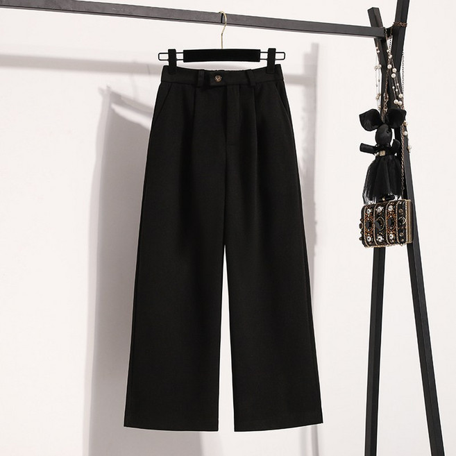 이유무무 NQ-406 여성 9부 팬츠 허리 밴딩 와이드 팬츠