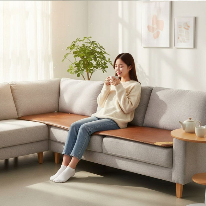 3H한일온열기 탄소 그래핀 EMF 퀼팅 3인 4인 병원용 미니 전기방석 쇼파 온열 싱글 매트 장판 요, 샤인브라운4인방석, 55x180cm