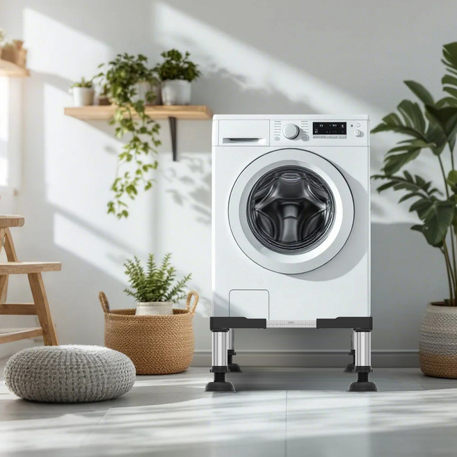 세탁기 냉장고 받침대 진동방지 소음감소 높이조절 대형흡착판 튼튼 이동편리 가전제품호환, 1개입, J008-BK-JS-DJ