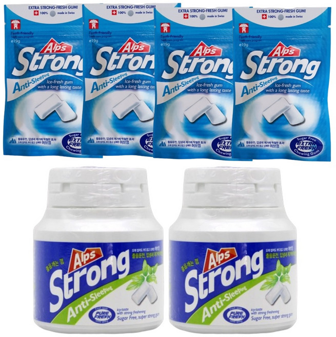 알프스스트롱 잠깨는 무설탕 졸음 방지 껌, 1세트, 184g