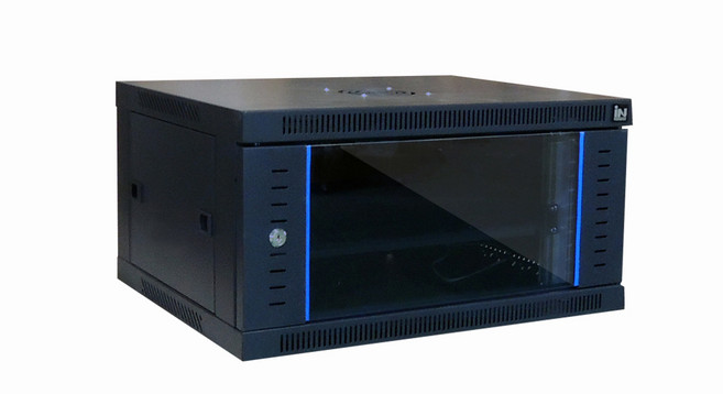 허브랙 6U 600 x 450 x 300 네트워크 장비 보관함 블랙, 1개