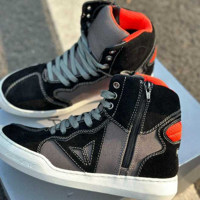 오토바이 숏 바이크 부츠 방수신발 라이딩 스니커즈 장화 슈즈 지퍼 레드 39