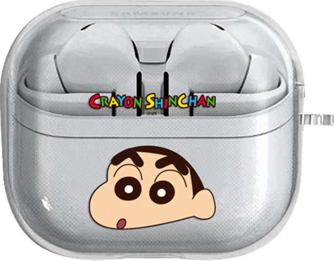 짱구는 못말려 짱구 페이스 갤럭시 버즈3 / 버즈3프로 / 버즈3FE 호환 투명 젤리 케이스, 짱구, 갤럭시 버즈3 / 버즈3프로 호환, 1개