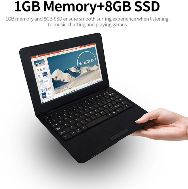 10.1인치 넷북 경량 A9/안드 1.5GHZ 액션 ARM 초박형 노트북 5.1/1G 휴대용 CORTEX 8G/1024*600 S500, EU Version, Bla