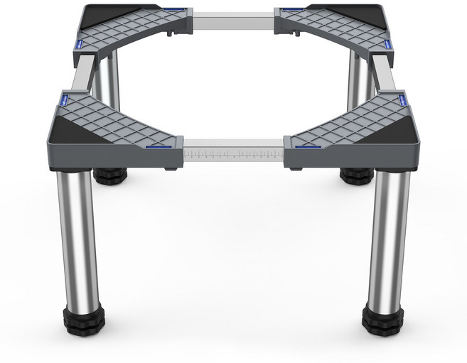 [특가] 가전 높이조절 받침대 냉장고 건조기 와인냉장고 적합 방진 미끄럼방지 내장형 수평계 다리연장 받침대, 1개, 그레이