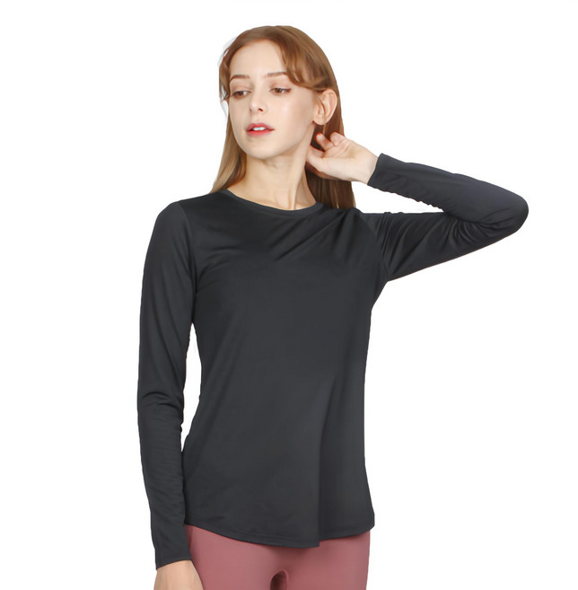 녹족 여성용 요가 필라테스용 제시카 긴팔티