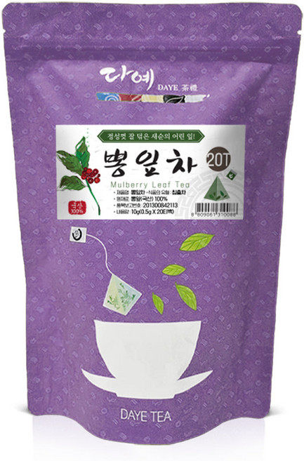 [본사직영] 다예 100% 국산 맛있는 뽕잎차 20티백 생분해 삼각티백, 1개, 20개입, 500mg