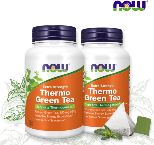 Now Foods Thermogreen Tea Extra Strength 나우푸드 써모그린 티 엑스트라 스트렝스 90 베지캡슐 2병, 90정, 2개 - 쿠팡