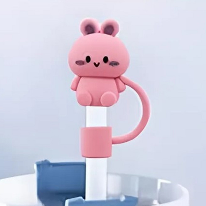 텀블러 빨대마개 10mm용 간편세척 캐릭터 빨대뚜껑, 강아지