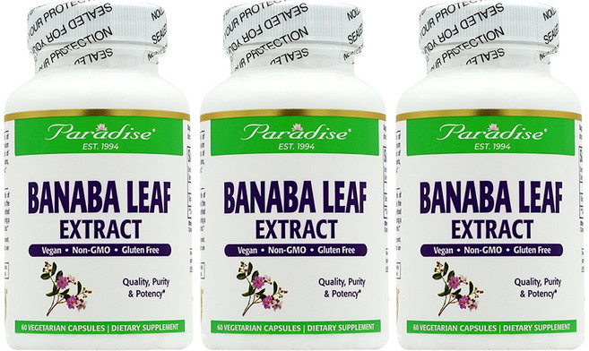 파라다이땡허브 바나바잎 코로솔산 PPAR 약들약 고약사 식물성 캡슐 60개 [3개], 1개