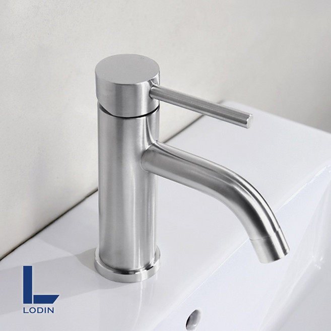 로딘 세면대 수전 무광 스텐304 원홀 세면 수전 욕실 수도꼭지 N-131, 1개
