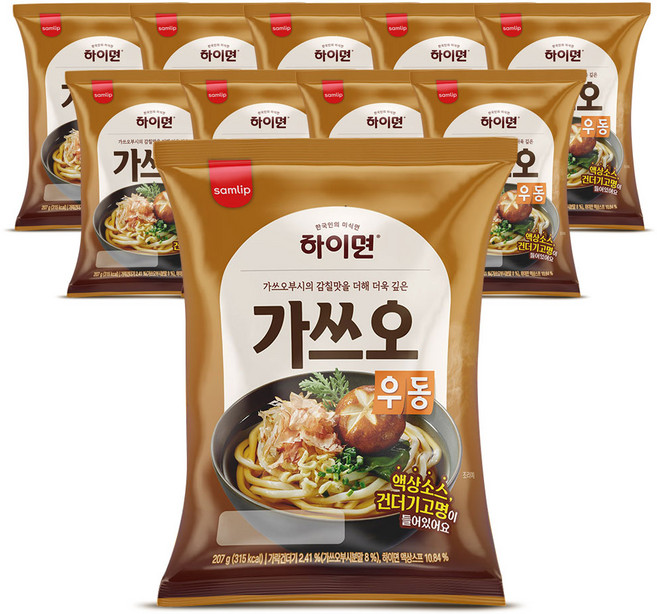 삼립 하이면 가쓰오우동 우동, 207g, 10개