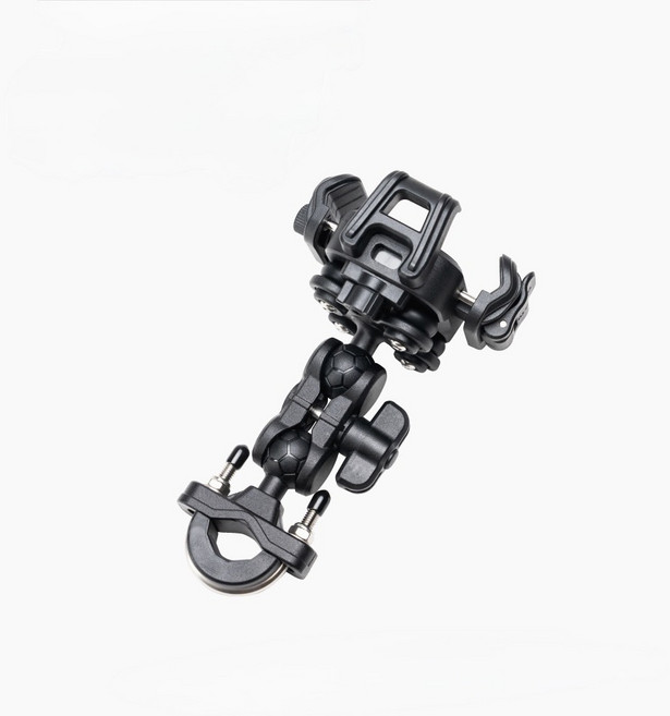 【POK】RIDE FIXON 神驅防震手機架 防摔防滑 免工具調節 秒速拆卸 不擋按鍵 適配多車型, 龍頭-車把款, 龍頭-車把款, 黑色