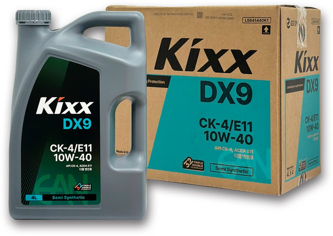 킥스 Kixx DX9 (구 HDX) 10W40 4리터 상용차용 디젤 엔진오일, 4L, 1개