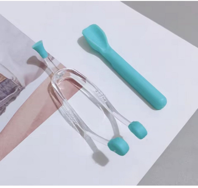 소프트렌즈흡착봉 콘택트렌즈집게 빼는도구 끼는뽁뽁이 탈착 실리콘렌즈집게 케이스포함, 1개, 민트