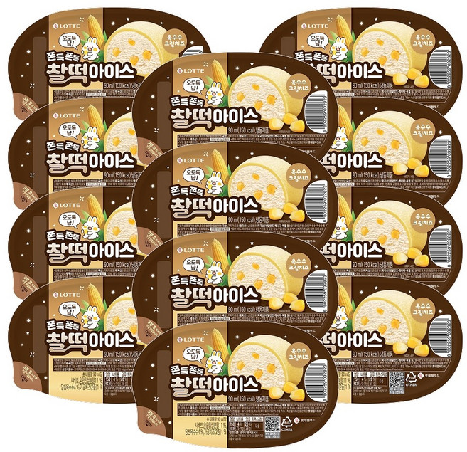 찰떡아이스 옥수수n크림치즈 아이스크림, 12개, 90ml