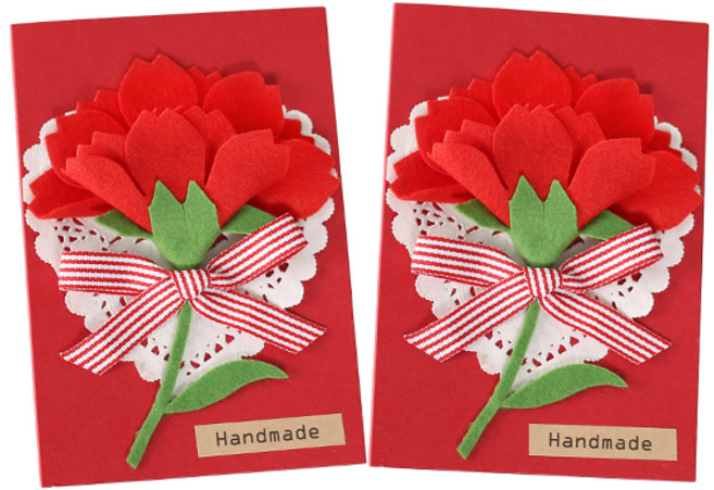 [모핸] 메모리 카네이션 카드 만들기, 빨강, 2개