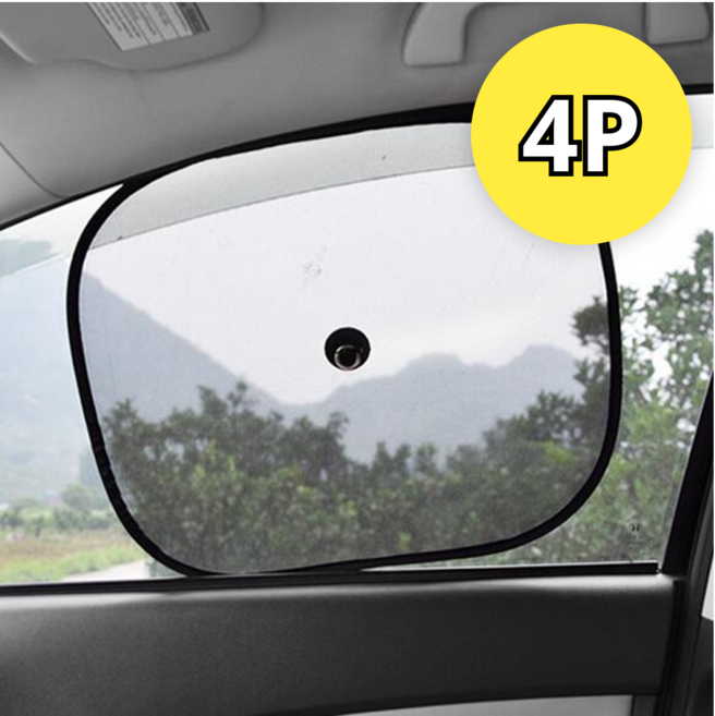 모디오 간편 흡착식 차량 햇빛가리개, 블랙, 4개