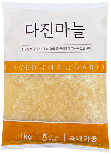 잘 다져진 국내제조 냉동 다진마늘, 2개, 1kg
