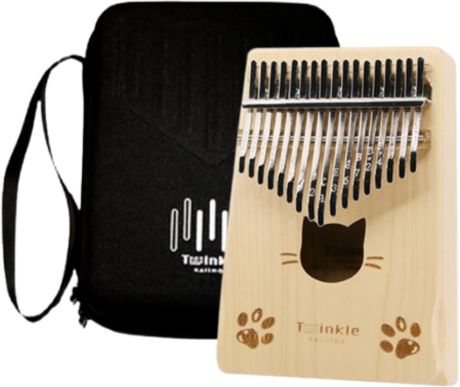 트윙클 칼림바 캣츠 메이플 고양이 칼림바 17음 풀세트, 내추럴, 1개, 내추럴