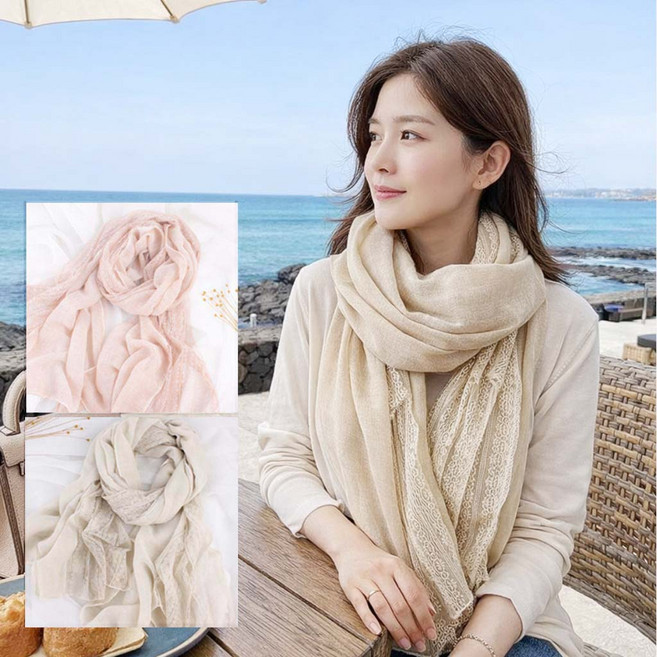 [킹스웨이1923]사계절 여성 린넨 스카프 2종