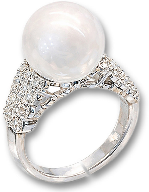 하이유니 [손끝감성] 엘레강스 스파클큐빅 오로라 알진주 웨딩 한복 혼주 오픈링 반지