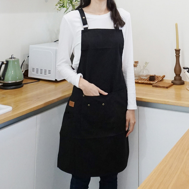 잇츠온 바리스타 앞치마, 블랙, 3개