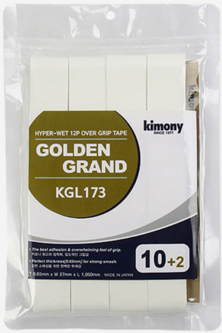 키모니 KGL 173 골든 그랜드 하이퍼 웨트 오버그립 10+2, 키모니 골든 그랜드 하이퍼 웨트 오버그립 10+2 화이, 1개