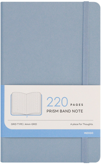 인디고 프리즘 220 A5 밴드 양장 모눈 그리드 노트, 1개, 밀키블루