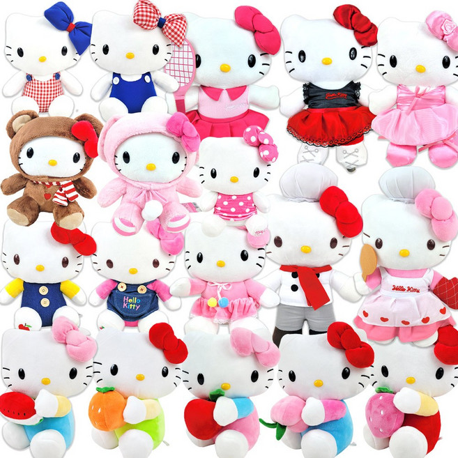 다온 헬로키티 인형 애착 동물 고양이 캐릭터 선물, 04_헬로키티 과일 - 복숭아 25cm, 1개