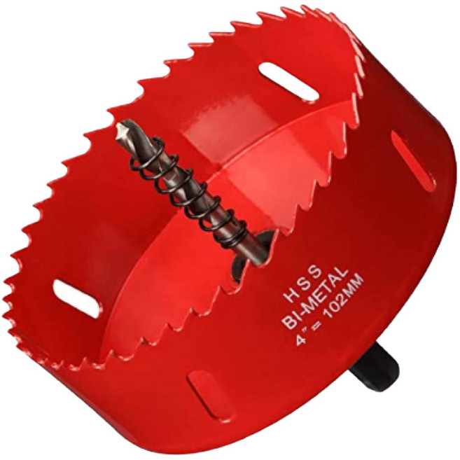 망고테크 하이스 바이메탈 홀쏘 4인치 102mm 아바포함 원형 컷팅 목재 철판 석고 pvc 플라스틱 금속 목공 홀소 홀커터 홀컷터 홀캇타, 102mm 홀쏘, 1개