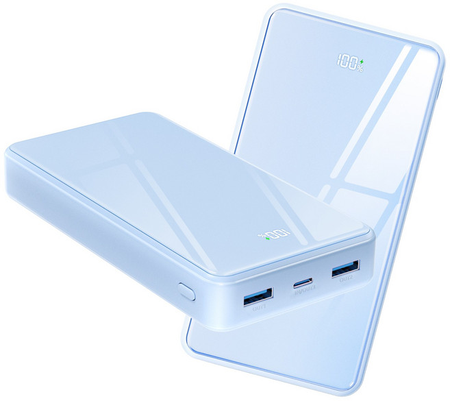 YINTO 대용량 보조배터리 고속충전 30000mAh PD 22.5W QC3.0 잔량표시, 플루, JM5