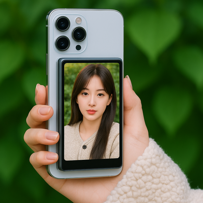 라이브스트리밍 후면 모니터 셀카 맥세이프 스크린 후면카메라+리모콘 포함, 1개, 화이트