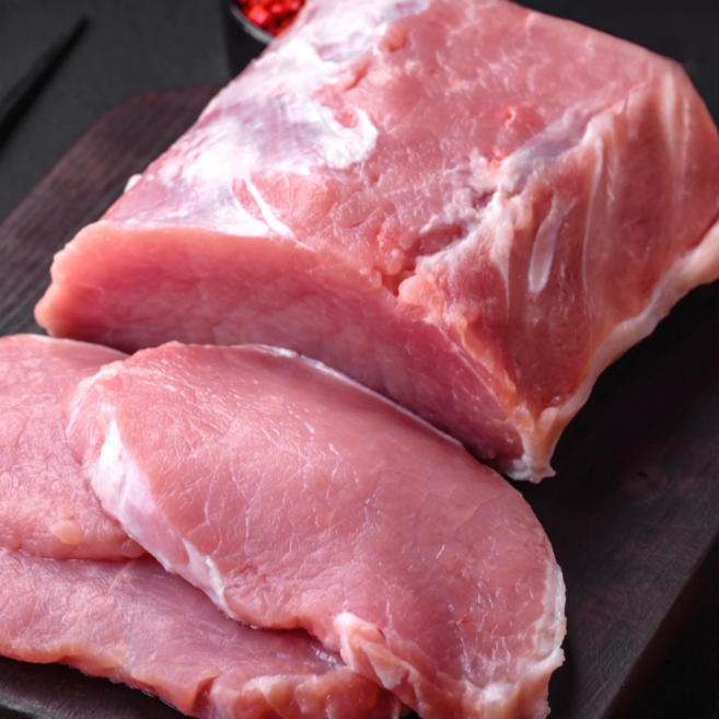 (내일도착)미트컷 한돈 등심 손질잘된 부드러운 원육 돈까스 찌개 짜장 카레 스테이크등, 1개, 1kg