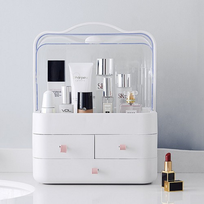 [풍년슈퍼] 화장품 정리함 /화이트 핑크/특대 대사이즈, 화장품정리함(특대)핑크