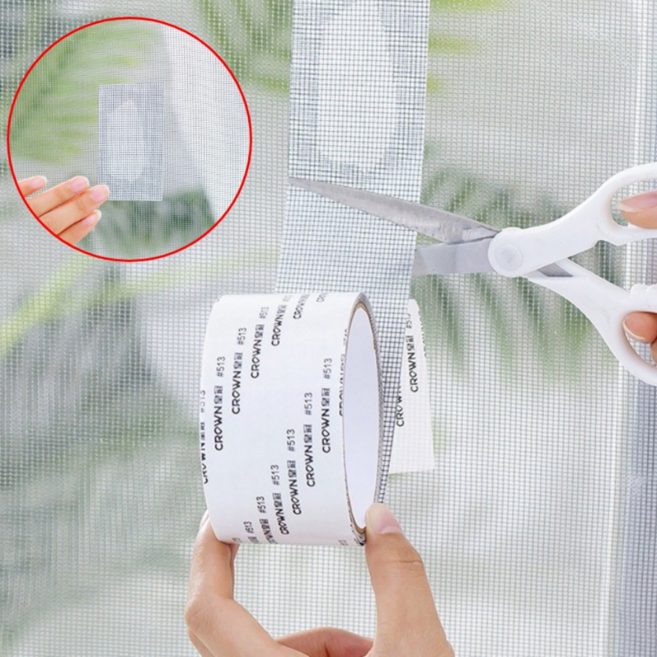 하루홈 간편한 강력접착 롤타입 방충망 보수 테이프, 2개