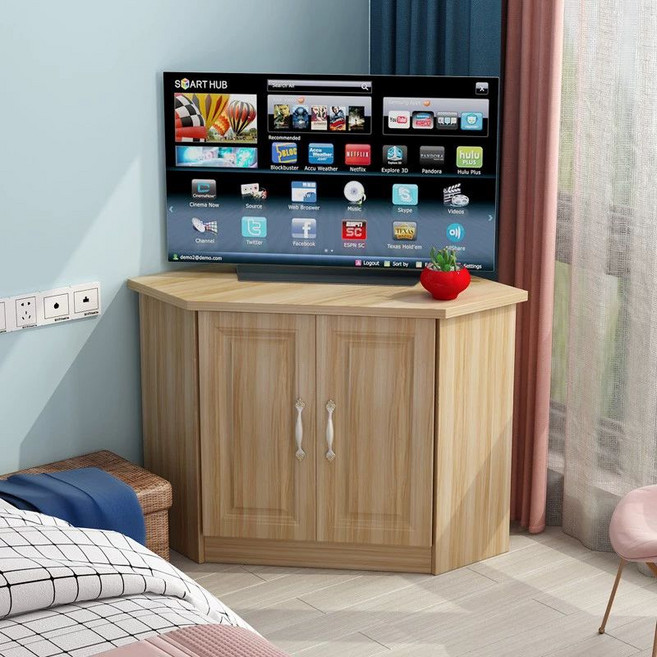 코너티비장 수납장 오피스텔 틈새 TV 삼각 모서리, diy, D.로그색 유럽문 680x680mm