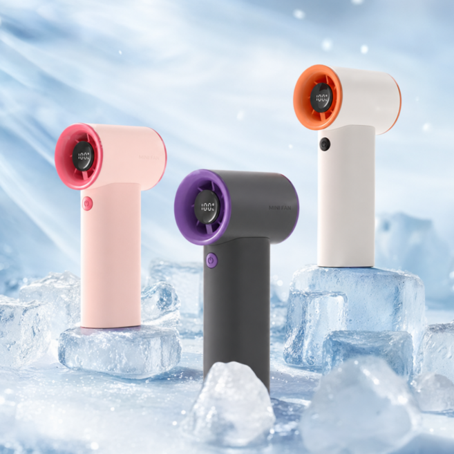 에리온 초강력 휴대용 미니 선풍기 3600mAh 대용량 배터리, 핑크