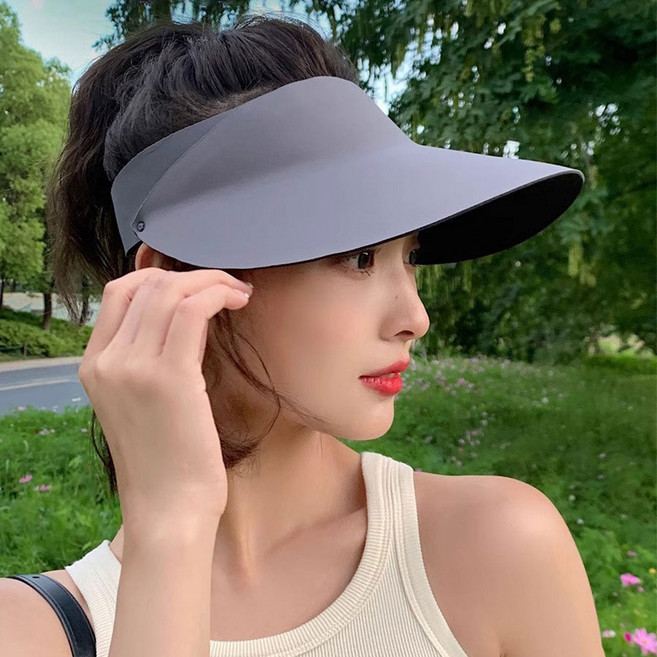여성 자외선차단 와이드 심리스 썬캡 골프 모자